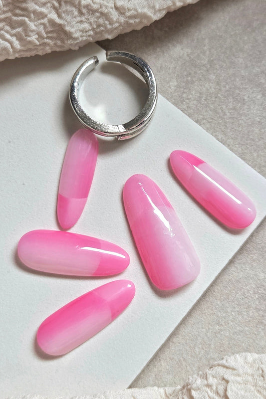 Pink Pop – Hand-Painted Press-On Nails