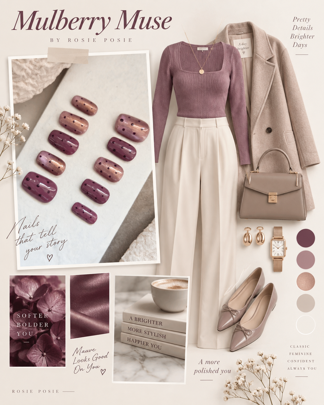 Mulberry Muse – Hand-Painted Press-On Nails